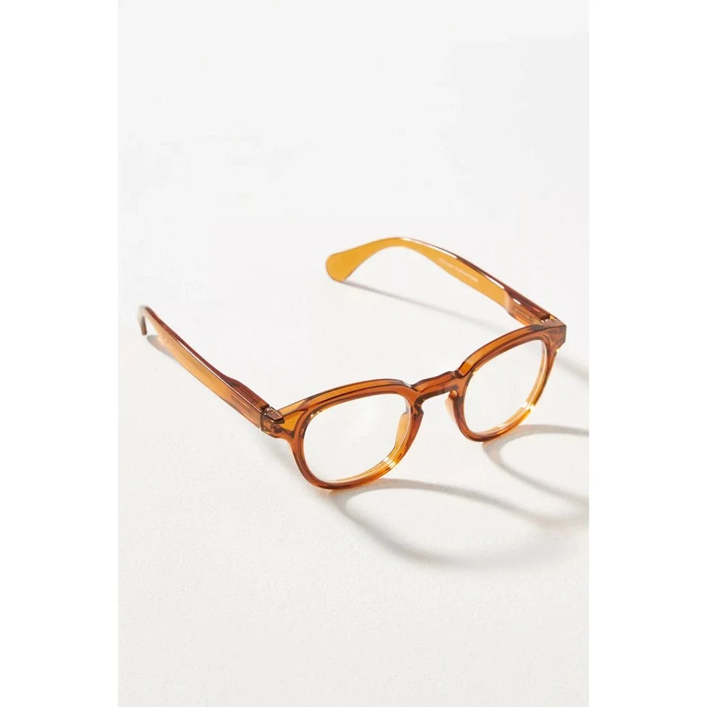 NEW Peepers Anthropologie Brown Asher Blue Light Filtering Glasses +2.50